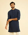 Dazzling Dark-Blue Spandex Mid-Length Kurta